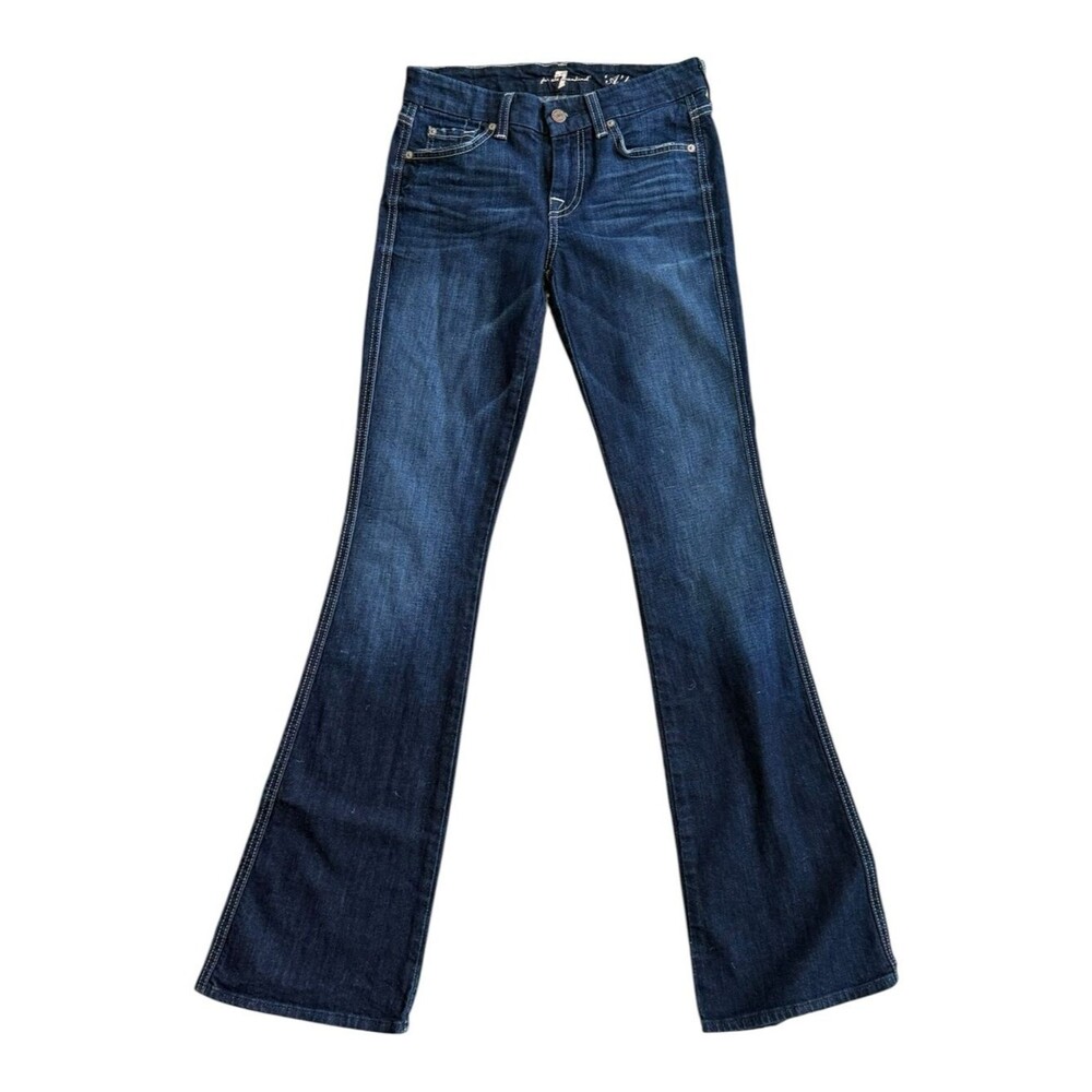 7 For All Mankind ‘A’ Pocket Flare Leg Denim Blue Jeans. 26.
